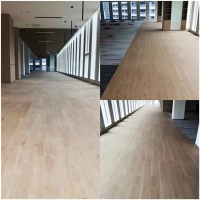 5mm Borflor SPC Vinyl Floor Is Installing On Site in Beijing Bank